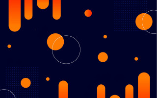 Blue orange geometric abstract planet - circle free wallpaper