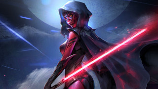 Star wars woman energysaber glowing - artstation hq free wallpaper