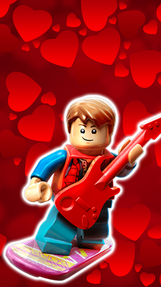 Lego man guitar red background - free gaming wallpaper