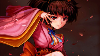 Pink dress red cape fantasy - a red cape free wallpaper for desktop