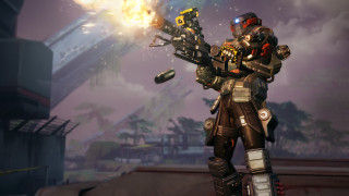 Futuristic man weapon bomb clouds - unreal engine 5 free wallpaper