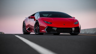 Red sports car dusk pink - dusk free wallpaper