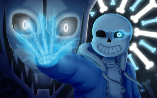 Skeleton glowing hand blue skull - a skeleton holding free wallpaper