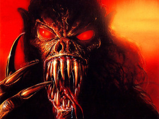 Demonic monster red eyes large - a large mouth free wallpaper