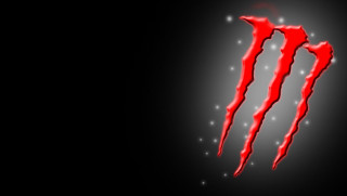 Red monster logo black background - m free wallpaper