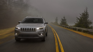 Silver jeep foggy road forest - the foggy day free wallpaper