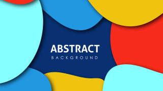 Blue yellow red abstract background - a white text free wallpaper