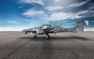 Small airplane runway blue sky 2 - an ultrafine free wallpaper