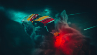 Car redlight night smoke 3D - the back free wallpaper