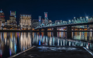 Tokyo cityscape bridge river night - a bridge over a river free wallpaper