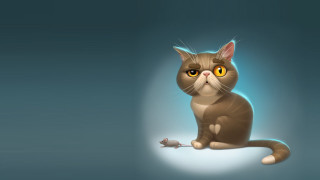 Cat mouse blue background light - a mouse free wallpaper
