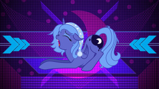 Cartoon woman ponytail blue purple - moon free wallpaper