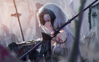 Woman sword rain blood armor - the rain free wallpaper for desktop