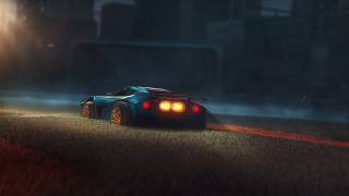 Car night drive headlight city - cinematic focus free wallpaper