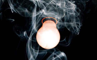 Lit bulb smoke shock art - a light bulb free wallpaper