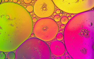 Bubbles holography microscopic oil water - a drop of water free wallpaper