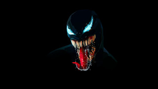 Creepy man bloody mouth fangs - in the dark free wallpaper