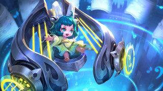 Futuristic girl clock head yellow - dada free wallpaper