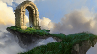 Cliff arch man fantasy matte - a cliff free wallpaper