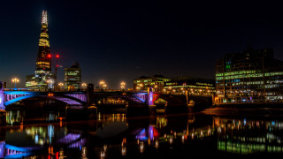 City skyline bridge river night 88 - christopher wren free wallpaper