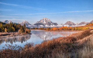 River mountain trees clouds autumn - ansel adams free wallpaper for desktop