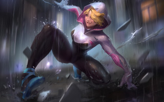 Woman wet suit rain umbrella - an umbrella over her head free wallpaper