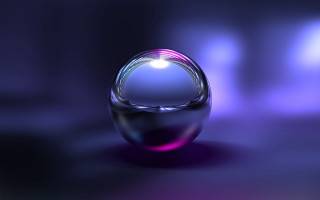 Shiny glass holography raytraced purple - a blue light in the middle of the image free wallpaper
