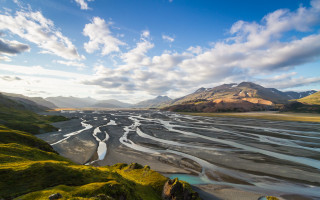 River valley mountains cloudy sky 6 - bernt tunold free wallpaper