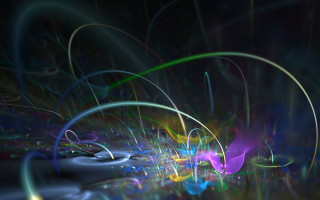 Purple flower black background blue - particle free wallpaper