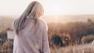Woman field back sky long - a long hair free wallpaper