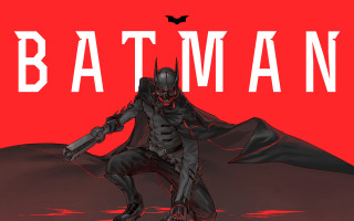 Batman character bat red background - image of a man free wallpaper