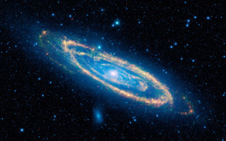 Large blue object space stars - a black center free wallpaper