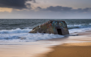 Large art beach ocean waves - a sandy beach next free wallpaper for desktop