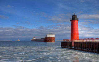 Large boat lighthouse ship sky - carl walter liner free wallpaper