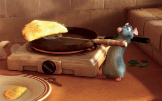 Mouse holding stick pancake stove - a mouse free wallpaper