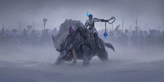 Blizzard horseman field people glowing - the back free wallpaper