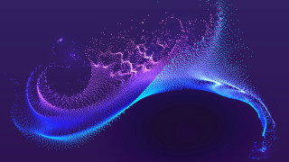 Blue purple wave lines dots - particle free wallpaper