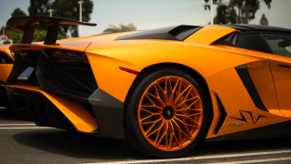 Orange sports car 3d render - nice free wallpaper