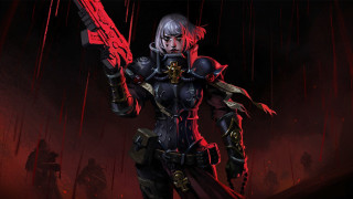 Woman armor blood sword red - warhammer free wallpaper