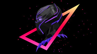 Black panther triangle synthwave afrofuturism - altichiero free wallpaper