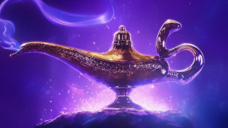 Golden teapot purple background blue - golden free wallpaper