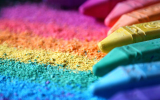 Crayons colored powder chalk art - a close up of a group free wallpaper