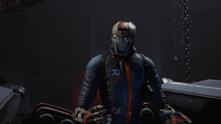 Man suit helmet dark room - chain free wallpaper