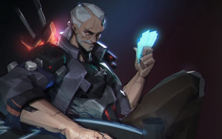 Glowing man holding card armor - edmond xavier kapp free wallpaper