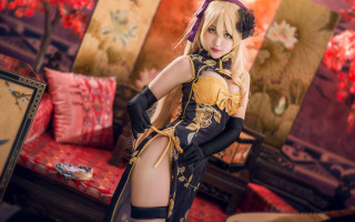 Cosplay blonde woman chinese dress - cosplay free wallpaper