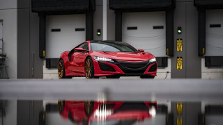 Red sports car reflection photorealism - f 1. free wallpaper