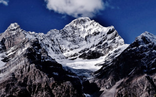 Mountain snowy peak clouds nature - samikshavad free wallpaper