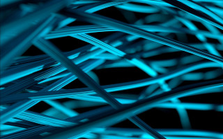 Blue wires black background raytraced - a blue line free wallpaper