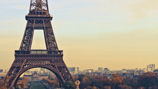Tall tower clock cityscape river - paris school free wallpaper