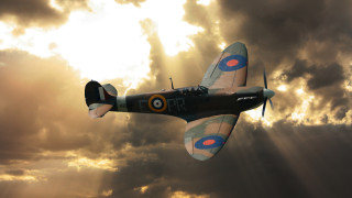 Airplane clouds sunset sunbeams dieselpunk - sunbeam free wallpaper